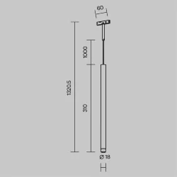 Трековый светильник Skim Levity 4000К 3Вт 36° (Черный)