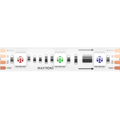 Светодиодная лента 12В 5050 14,4Вт/м 5м IP 67 Адресная (SPI) Цветная (RGB) 201244 (Белый) 201244 - фото 3