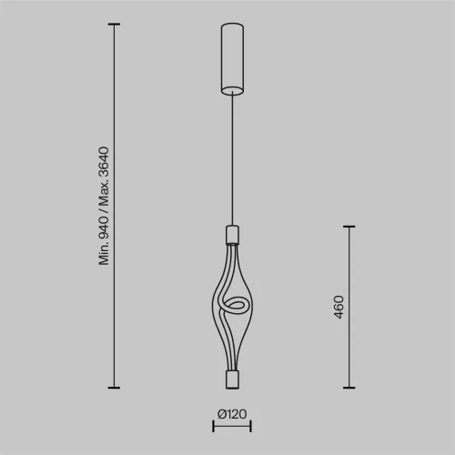 Подвесной светильник Виток / Loop 3000К 14Вт (Латунь) MOD290PL-L14BS3K - фото 2