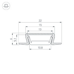 Профиль MIC-FS-2000 ANOD BLACK (Arlight, Алюминий)