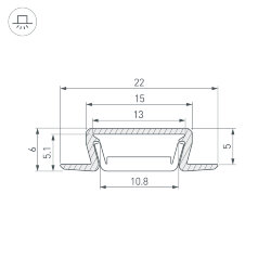 Профиль MIC-FS-2000 ANOD BLACK (Arlight, Алюминий) 040019