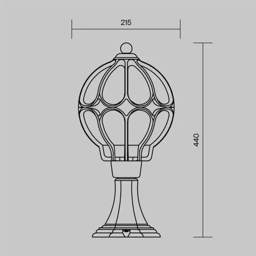 Ландшафтный светильник Via E27х1 60Вт IP 44 (Золото Антик) - фото 8