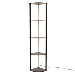 ULM-C810 10W-2700K BLACK Торшер напольный светодиодный угловой, 10W, с полками, Механический выключатель, Черный