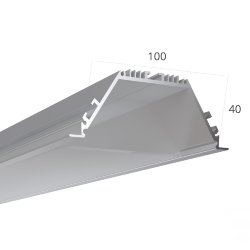 Алюминиевый LED профиль LINE 10040 IN RAW LT70 (с экраном) — 2500мм