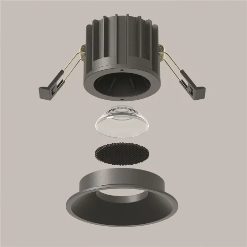 Встраиваемый светильник Round 3000K 12W 50° (Черный) - фото 3