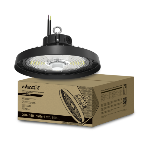 Светильник складской светодиодный UHB-LEVEL 200A50BK 200/150/120Вт 100-277В 30000Лм 150Лм/Вт 5000K 5 лет NEOX - Фото