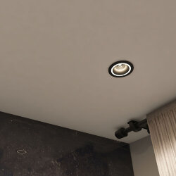 Встраиваемый светильник IP 20, до 15 Вт, GU10, LED, черный, алюминий, Denkirs DK2060-BK