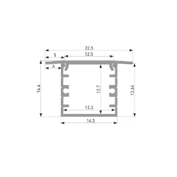Встраиваемый алюминиевый профиль для светодиодной ленты LL-2-ALP017 (061362)