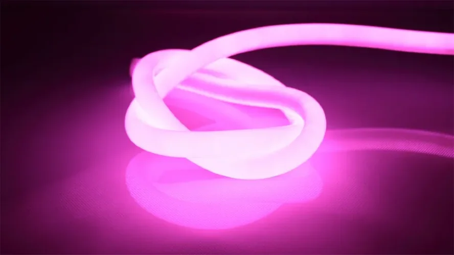 Светодиодный гибкий неон круглый 14мм 220V pink LN411 - фото I