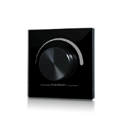 Радио панель W-DIM (B) встраиваемая в стену с валкодером на 1 зону, черная, W-DIM-B 001507