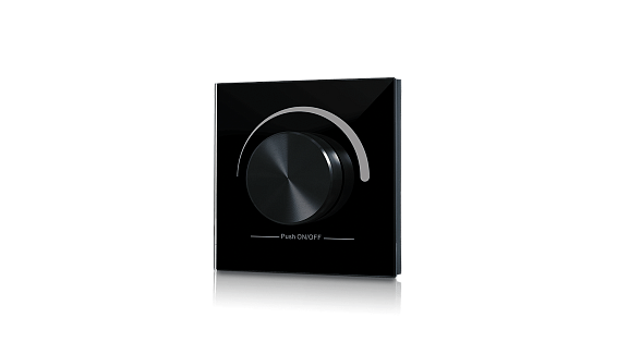 Радио панель W-DIM (B) встраиваемая в стену с валкодером на 1 зону, черная, W-DIM-B. Фото 2