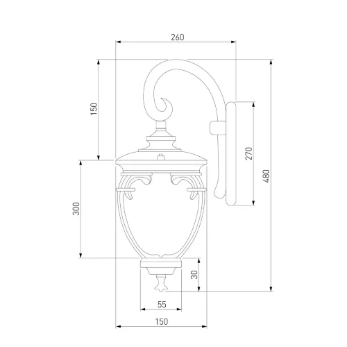 Уличный настенный светильник Andromeda D черное золото IP44 GLYF-8024D - фото 3
