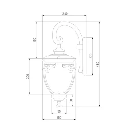 Уличный настенный светильник Andromeda D черное золото IP44 GLYF-8024D (027996)