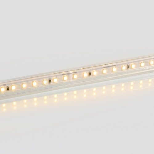 Светодиодная лента герметичная WOLTA WLS-220V-2835-10W/3000/S120 220В SMD2835 120led/м 10Вт/м 750лм/м 3000К IP65. Бобина 50 м., в комплекте: сетевой шнур, 2 заглушки, 2 коннектора, 2 фикс. клипсы. - фото 3.
