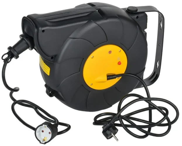 Удлинитель на катушке TWIST 1х15м с заземл. автосмотка 16А IP20 ПВС 3х1.5 IEK TW-KP27-16-01-15-02 - фото
