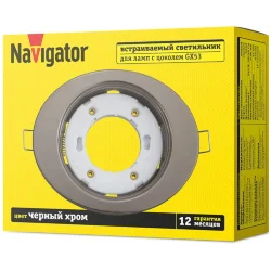 Светильник 93 029 NGX-O1-005-GX53 эллипс черн. хром. Navigator 93029