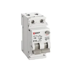 Выключатель автоматический дифференциального тока 2п (1P+N) C 16А 30мА тип A 6кА АВДТ-63N (электрон.) PROxima EKF D63N26EA16C30