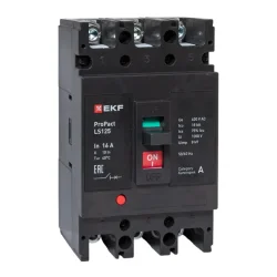 Выключатель автоматический 3п 16А 18кА LS125 ProPact EKF mccb-125-18-3-16-ls