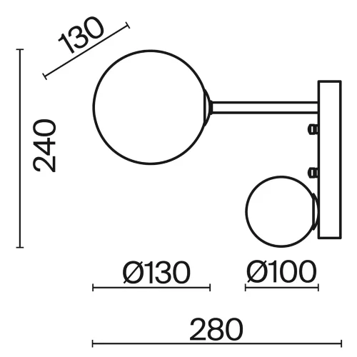 Настенный светильник (бра) Сфирити / Sphirity (Черный) FR5376WL-02B - фото 6