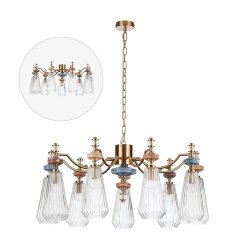 Люстра «ODEON LIGHT EXCLUSIVE» 5414/9, серия: TERRA (крепление на планке) - 2 в 1 монтаж: накладной и на цепи