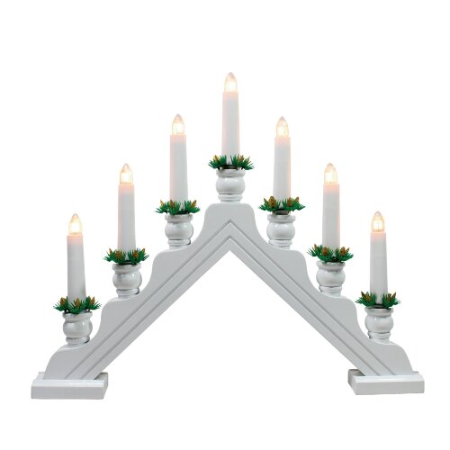 UDL-L7301-007-SWA-WW WHITE BRIDGE Фигура Новогодняя горка, 39.5х30.5см, 7 миниламп накаливания, Теплый белый свет, Корпус белый, Материал дерево, TM Uniel - фото 2