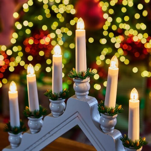 UDL-L7301-007-SWA-WW WHITE BRIDGE Фигура Новогодняя горка, 39.5х30.5см, 7 миниламп накаливания, Теплый белый свет, Корпус белый, Материал дерево, TM Uniel - фото 7