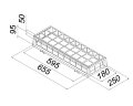 Накладной светодиодный светильник для спортзалов с защитной решеткой 40 Вт IP44 650x250x95 мм 3000К Опал - фото 2