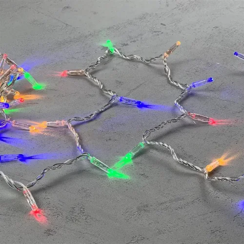 Гирлянда Нить с Колпачком 10м Разноцветная 220В, 100 LED, Провод Прозрачный ПВХ, IP65. Фото 2.