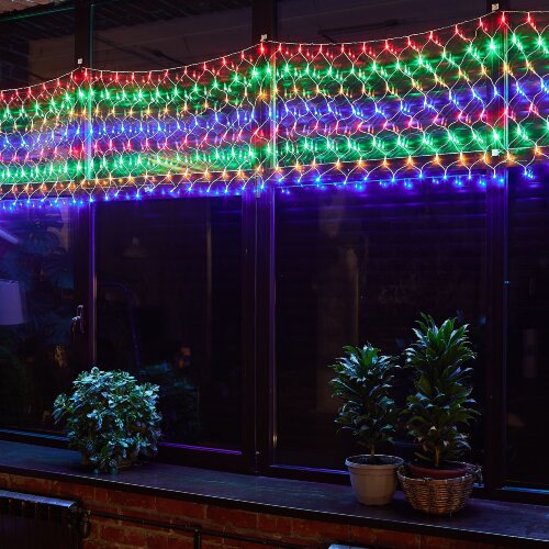 ULD-N4207-320-DTA MULTI IP20 Сетка светодиодная, 4.2х0.75 м, 320 led, разноцветная, с контроллером, провод прозрачный, IP20 - фото 6