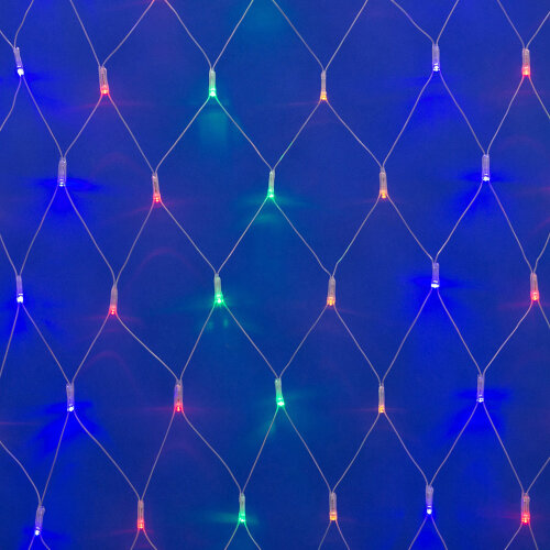 ULD-N4207-320-DTA MULTI IP20 Сетка светодиодная, 4.2х0.75 м, 320 led, разноцветная, с контроллером, провод прозрачный, IP20 - фото 1