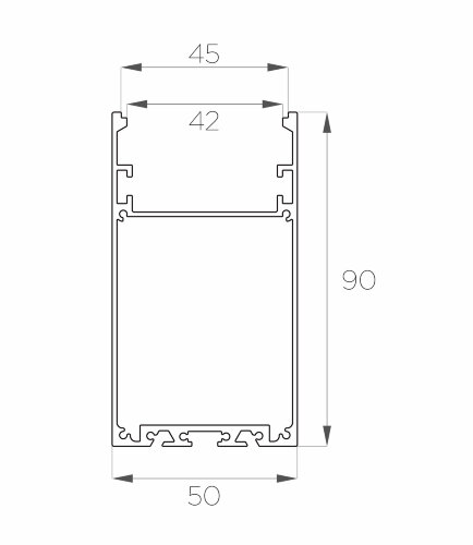 Профиль накладной алюминиевый LC-LP-9050-2 Anod - фото 2