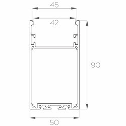 Профиль накладной алюминиевый LC-LP-9050-2 Anod