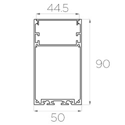 Профиль накладной алюминиевый LC-LP-9050-2 Anod