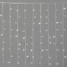 Гирлянда Занавес Облегченный 2 x 1 м Белый 220В, 200 LED, Провод Прозрачный ПВХ, IP54. Фото 1.