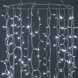 Гирлянда Занавес Облегченный 2 x 1 м Белый 220В, 200 LED, Провод Прозрачный ПВХ, IP54