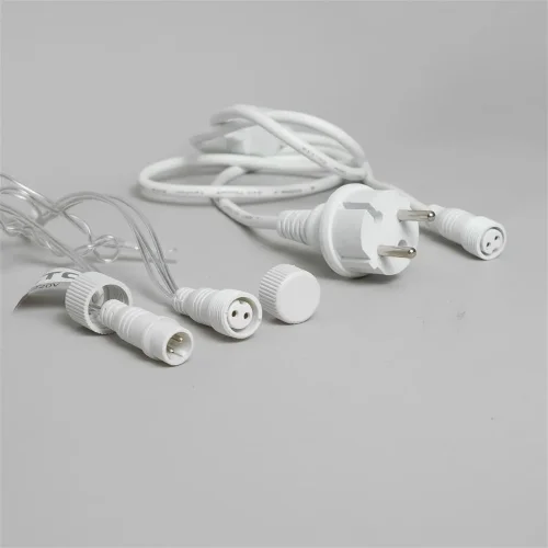 Гирлянда Занавес Облегченный 2 x 1 м Белый 220В, 200 LED, Провод Прозрачный ПВХ, IP54. Фото 6.