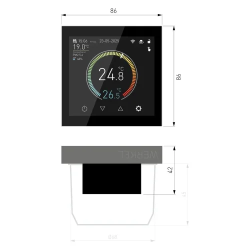 Умный сенсорный терморегулятор с LCD дисплеем черный W1851108 - фото 9