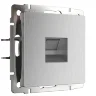 Розетка Ethernet RJ-45 cеребряный рифленый W1181009 - фото