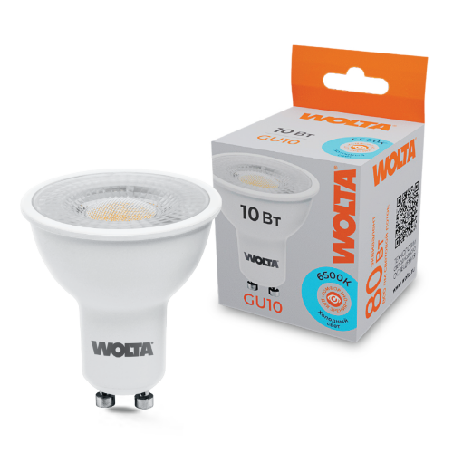 Светодиодная лампа WOLTA WSTD-PAR16-220V10W6KGU10-L 10Вт 6500K GU10 с линзой - фото 1.