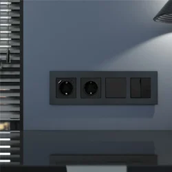 Рамка из металла на 4 поста АluMax черный алюминий W0043508