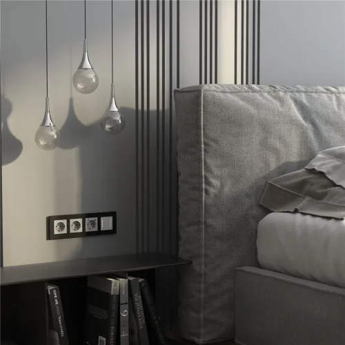 Рамка из металла на 4 поста АluMax черный алюминий W0043508 - фото 4