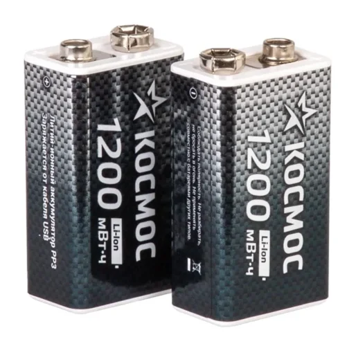 Аккумулятор крона Li-ion 9В 1200мВт.ч (блист.1шт) КОСМОС KOCLi9V1200mAh1BL - фото 3