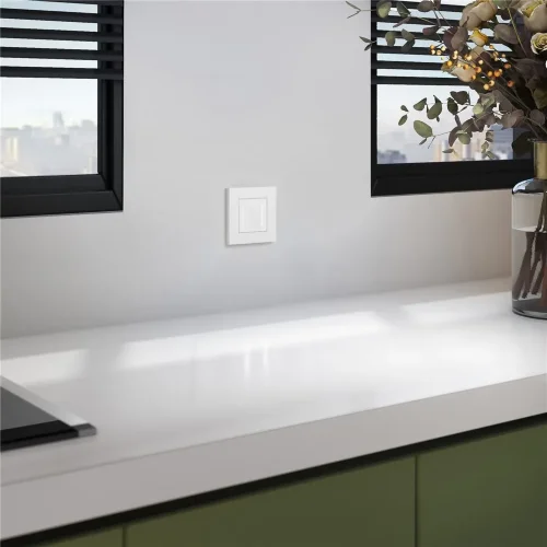 Рамка из поликарбоната на 1 пост Slab белый софт W0012961 - фото 2