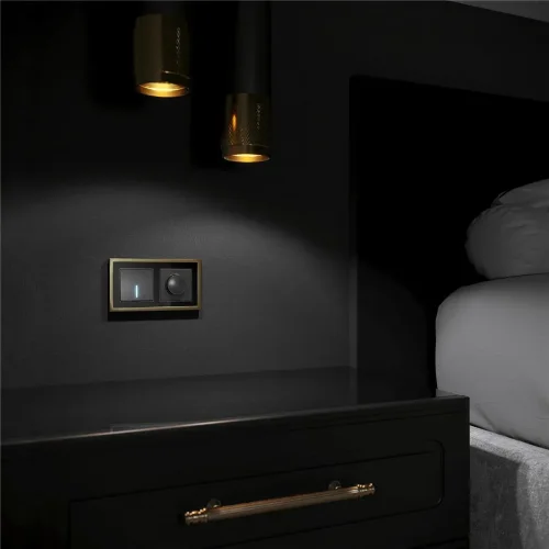 Рамка из металла на 2 поста Baguette черный/латунь W0022852 - фото 4