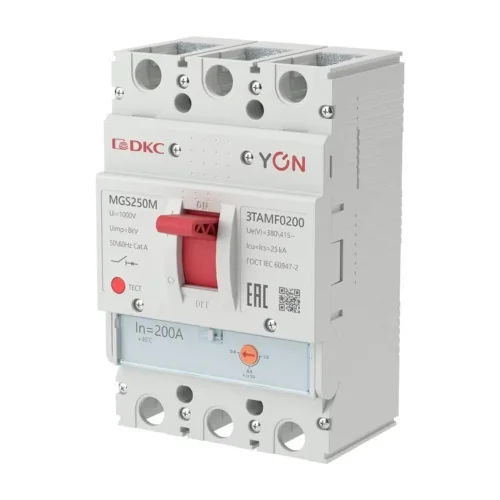 Выключатель автоматический MGS250 3P 160-200A 36kA YON MGS250N-3TAMF0200 - фото