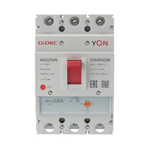 Выключатель автоматический MGS250 3P 160-200A 36kA YON MGS250N-3TAMF0200 - фото 2
