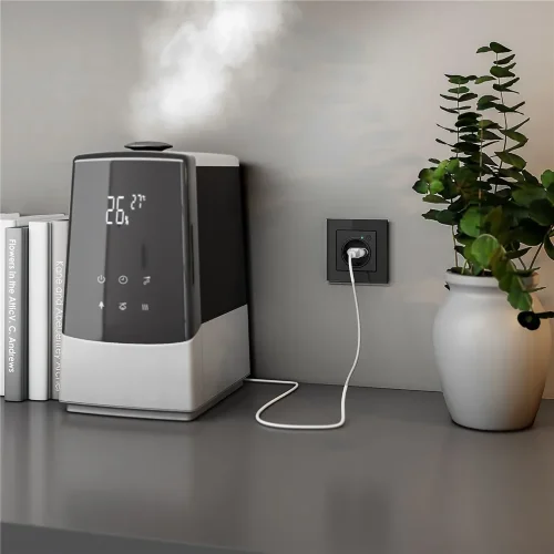 Умная встраиваемая розетка с заземлением с защитными шторками (черный матовый) W1171608 - фото 2