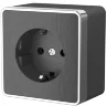 Розетка с заземлением Gallant графит рифленый W5071004 - фото