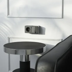 Розетка с заземлением Gallant графит рифленый W5071004