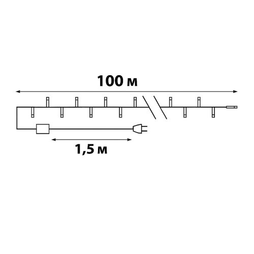 ULD-S10000-1000-DGA MULTI IP20 Гирлянда светодиодная, 100м, 1000 светодиодов, Разноцветный свет, Провод зеленый - фото 10
